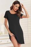 Round Neck Short Sleeve Lounge Dress - Trendsi - Flyclothing LLC