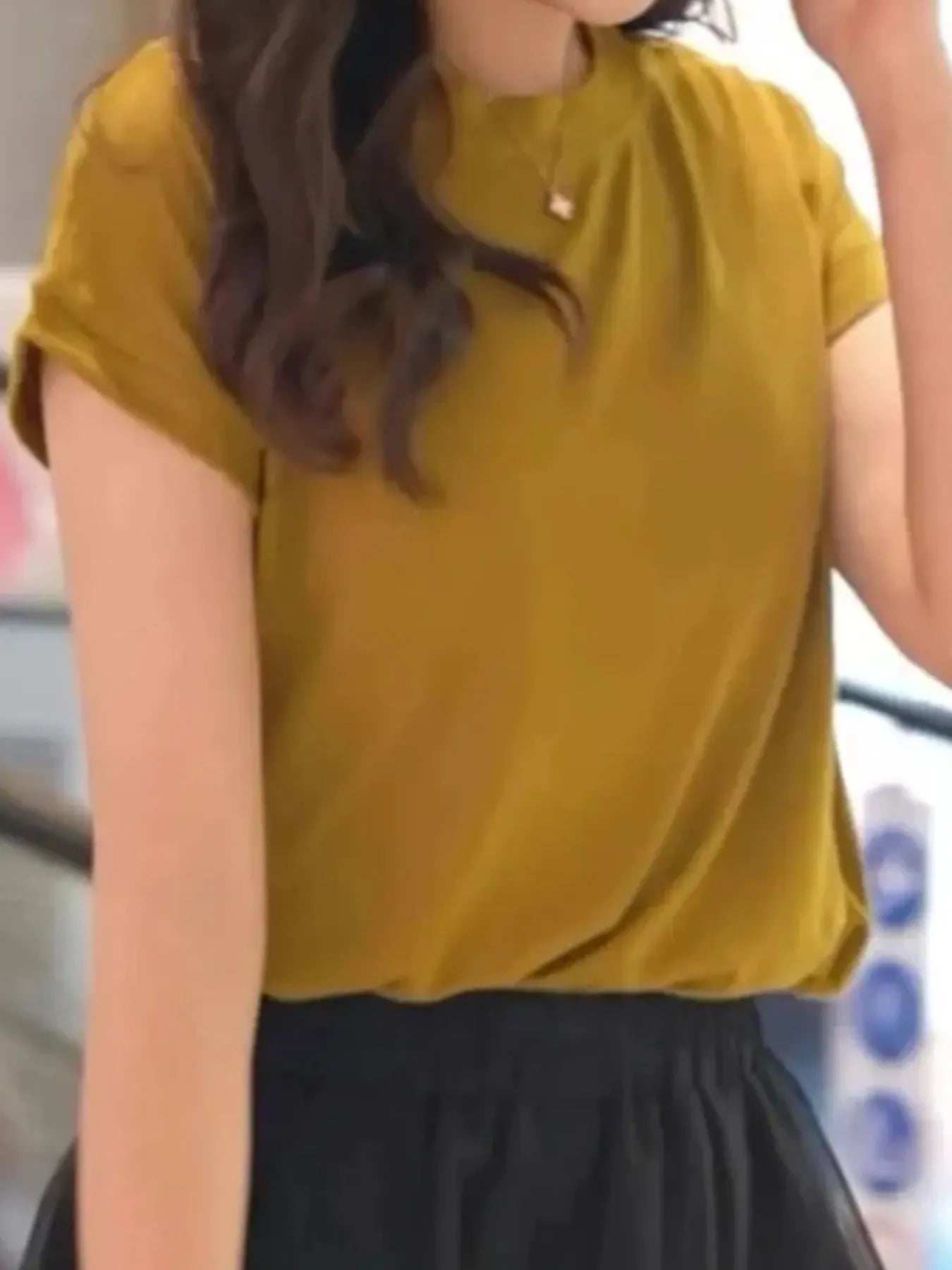 Round Neck Short Sleeve T-Shirt - Trendsi - Flyclothing LLC