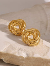 Stainless Steel Volution Stud Earrings - Trendsi - Flyclothing LLC