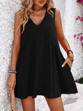V-Neck Sleeveless Mini Dress - Trendsi - Flyclothing LLC