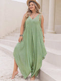 Plus Size Printed V-Neck Wide Leg Jumpsuit - Trendsi - Flyclothing LLC