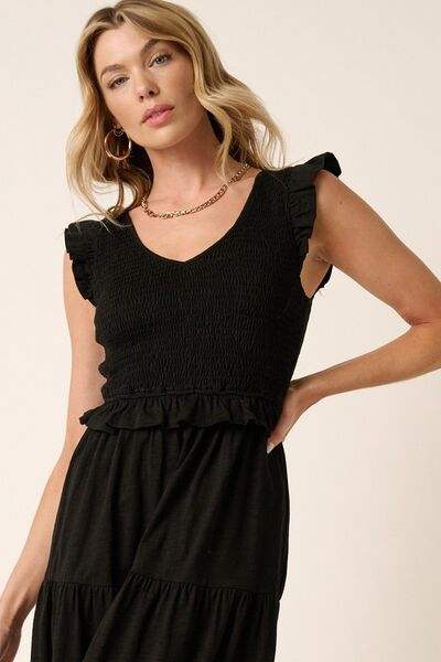 Mittoshop Smocked Ruffled Tiered Midi Dress - Trendsi - Flyclothing LLC