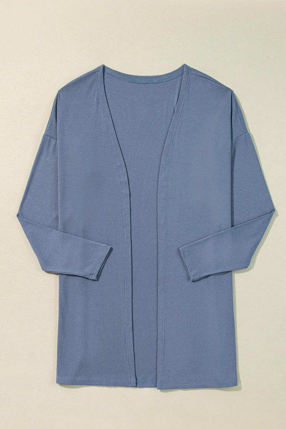 Slit Open Front Long Sleeve Cover Up - Trendsi - Flyclothing LLC