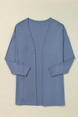 Slit Open Front Long Sleeve Cover Up - Trendsi - Flyclothing LLC