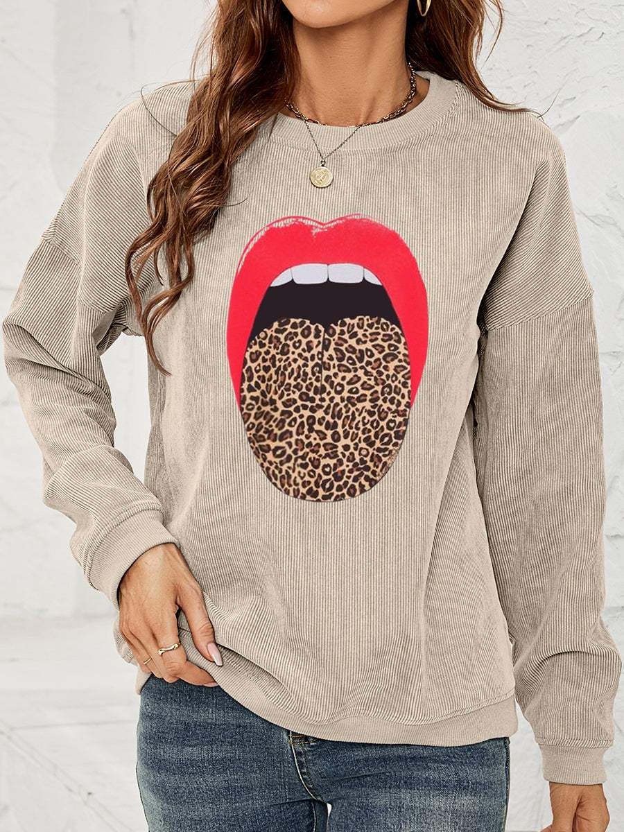 Round Neck Dropped Shoulder MAMA Graphic Sweatshirt - Trendsi - Flyclothing LLC