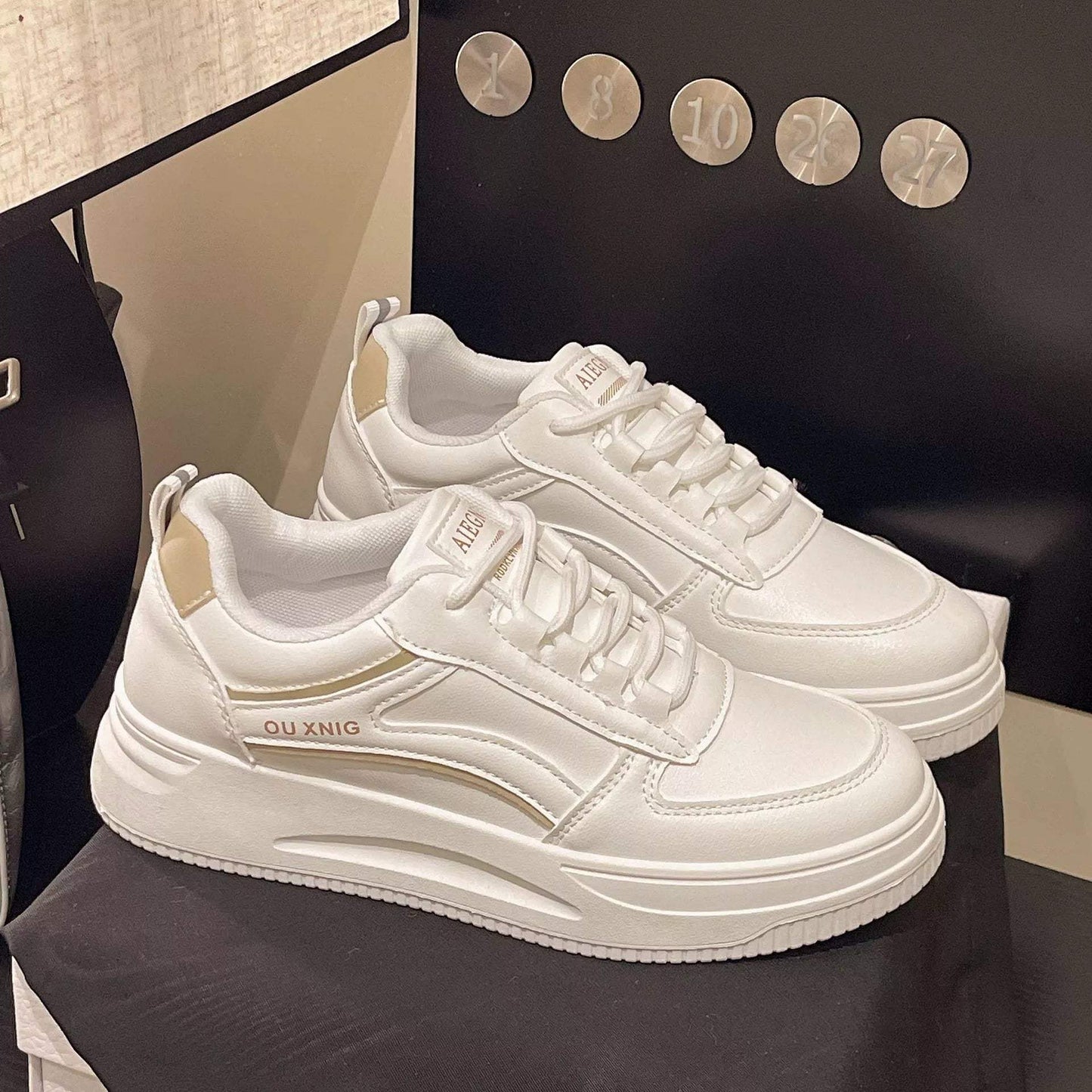 Classic Lace-Up Platform Sneakers - Trendsi - Flyclothing LLC