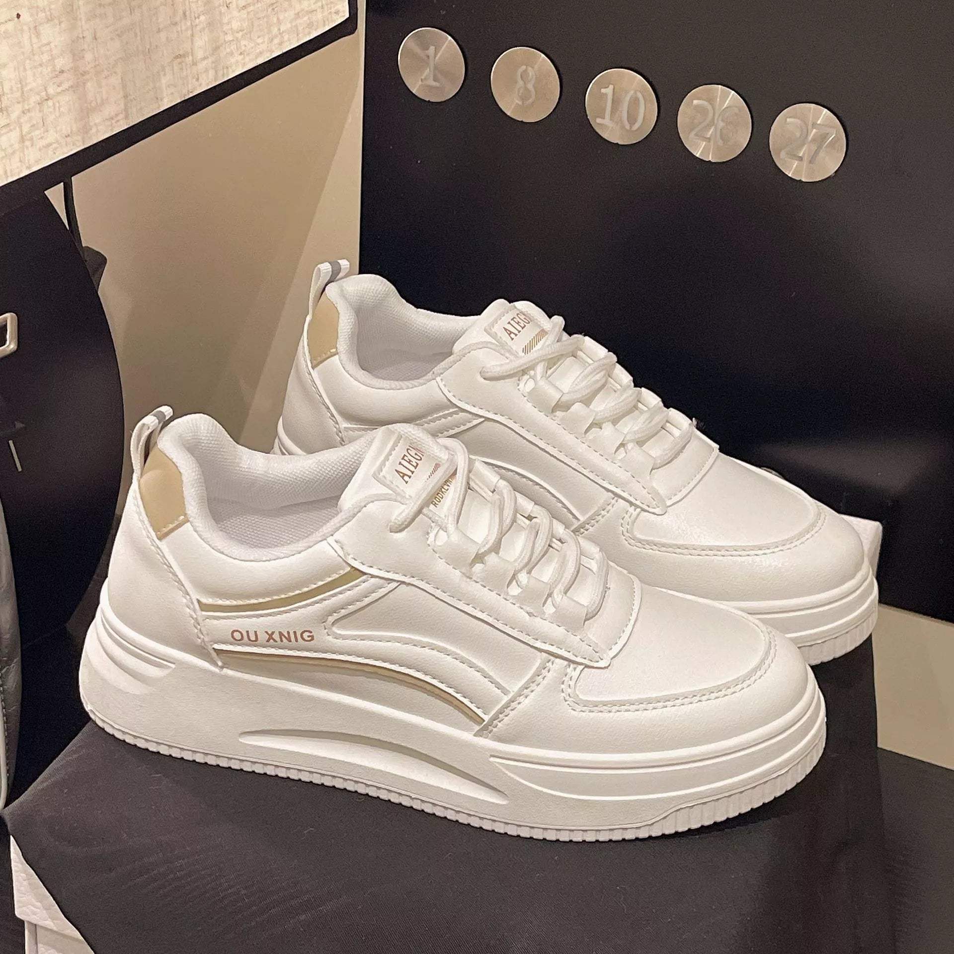 Classic Lace-Up Platform Sneakers - Trendsi - Flyclothing LLC