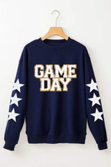 GAME DAY Star Round Neck Long Sleeve Sweatshirt - Trendsi - Flyclothing LLC