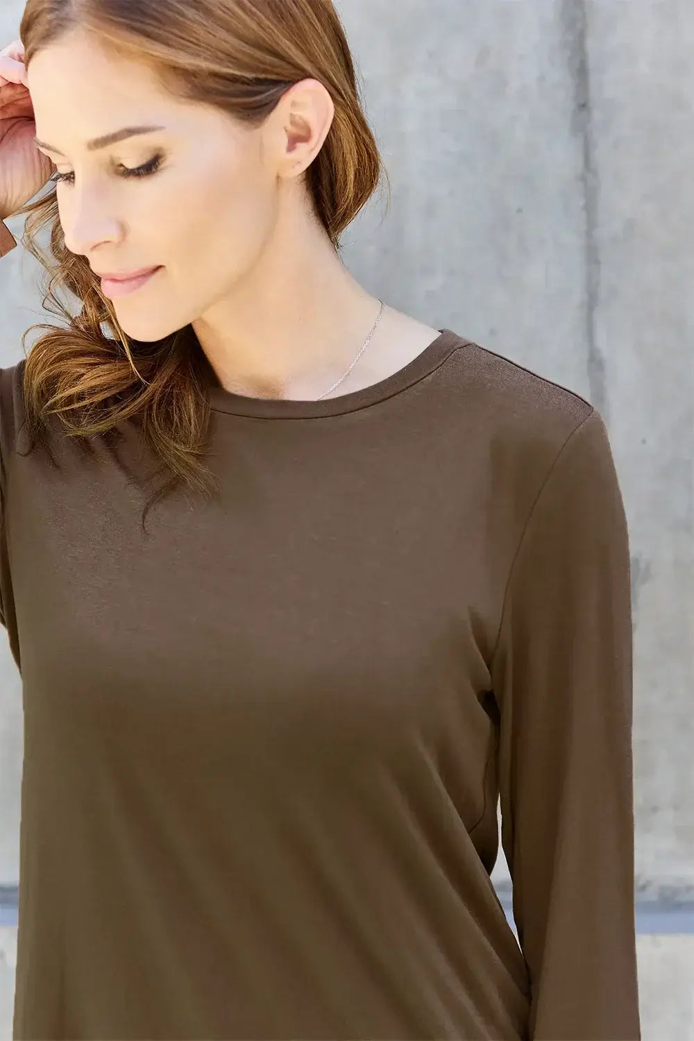 Basic Bae Full Size Round Neck Long Sleeve Top - ShopBasicbae - Flyclothing LLC