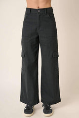 Mittoshop Wide Leg High Waist Pants with Cargo Pockets - Trendsi - Flyclothing LLC