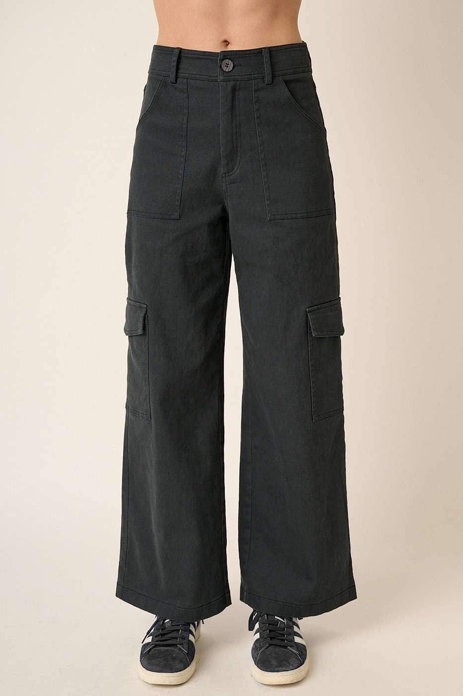 Mittoshop Wide Leg High Waist Pants with Cargo Pockets - Trendsi - Flyclothing LLC