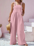 Plus Size Square Neck Wide Leg Overalls - Trendsi - Flyclothing LLC