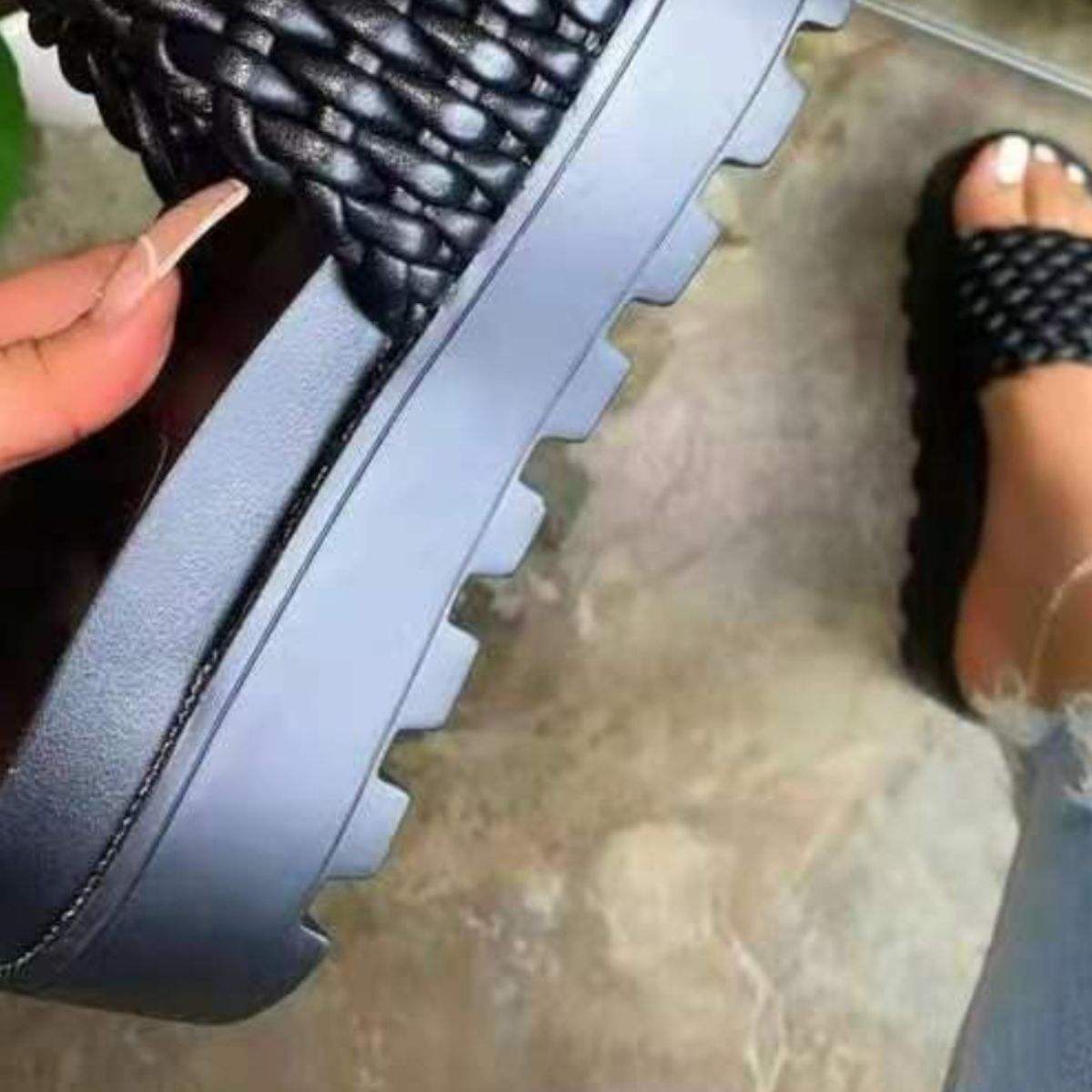 PU Leather Open Toe Platform Sandals - Trendsi - Flyclothing LLC