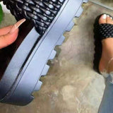 PU Leather Open Toe Platform Sandals - Trendsi - Flyclothing LLC