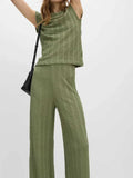 Round Neck Cap Sleeve Top and Pants Set - Trendsi