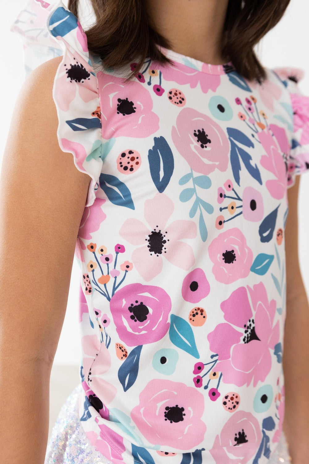 Pretty in Purple S/S Ruffle Tee - Mila & Rose ®