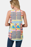 Zenana Printed Round Neck Curved Hem Tank - Trendsi - Flyclothing LLC