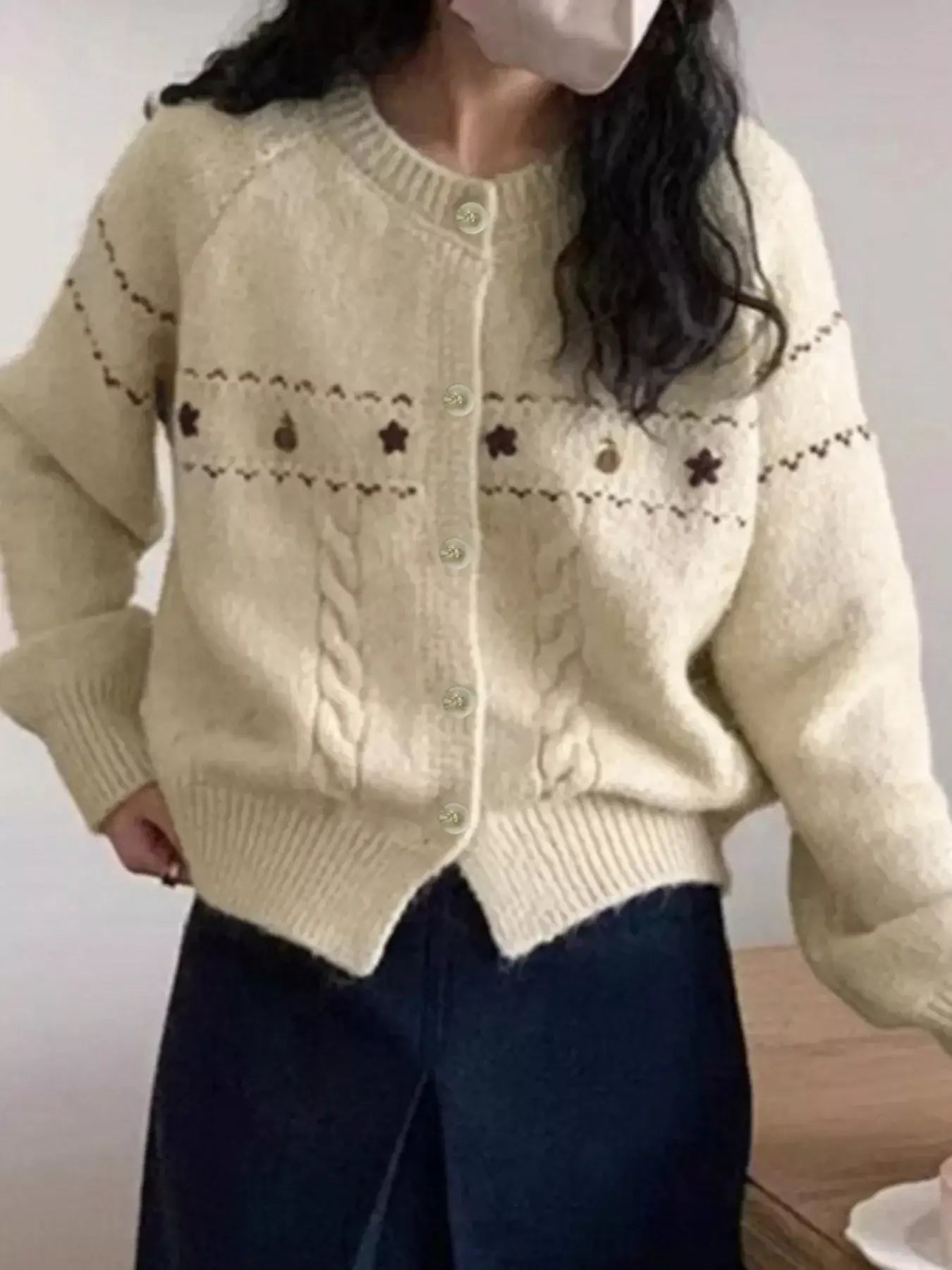 Cable Knit Button Up Cardigan - Trendsi - Flyclothing LLC