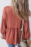Frill V-Neck Long Sleeve Blouse - Trendsi - Flyclothing LLC