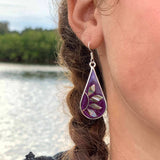 Fuschia with Abalone Petals Teardrop Earrings - Artisana - Flyclothing LLC