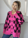Pearl Trim V-Neck Button Up Cardigan - Trendsi