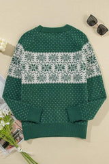Graphic Round Neck Long Sleeve Sweater - Trendsi - Flyclothing LLC