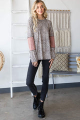 Heimish Full Size Leopard Exposed Seam Contrast T-Shirt - Trendsi - Flyclothing LLC