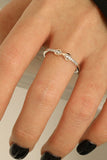 925 Sterling Silver Inlaid Zircon Infinity Symbol Ring - Trendsi