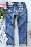 US Flag Mid-Rise Waist Straight Jeans - Trendsi - Flyclothing LLC