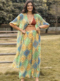 Printed Half Sleeve Top and Wide Leg Pants Set - Trendsi - Flyclothing LLC