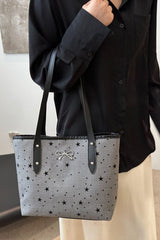Bow Trim Polyester Tote Bag - Trendsi