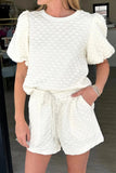 Checkered Texture Top and Shorts Set - Trendsi