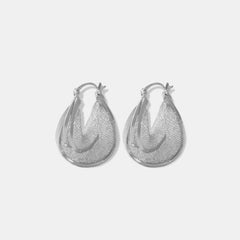 Copper Glass Stone U Shape Earrings - Trendsi
