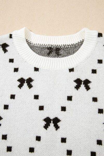 Bow Round Neck Sweater Vest - Trendsi - Flyclothing LLC