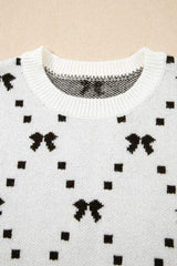 Bow Round Neck Sweater Vest - Trendsi - Flyclothing LLC