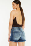 Kancan High Waist Raw Hem Denim Shorts - Trendsi