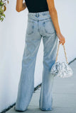 Side Slit Jeans with Pockets - Trendsi
