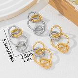 Wholesale Trendy Interlinked Multi-Ring Drop Earrings, New Niche Versatile Fashion Earrings For Women - My Store - Flyclothing LLC