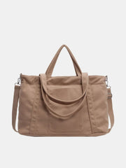 Corduroy Solid Large Tote Bag - Trendsi