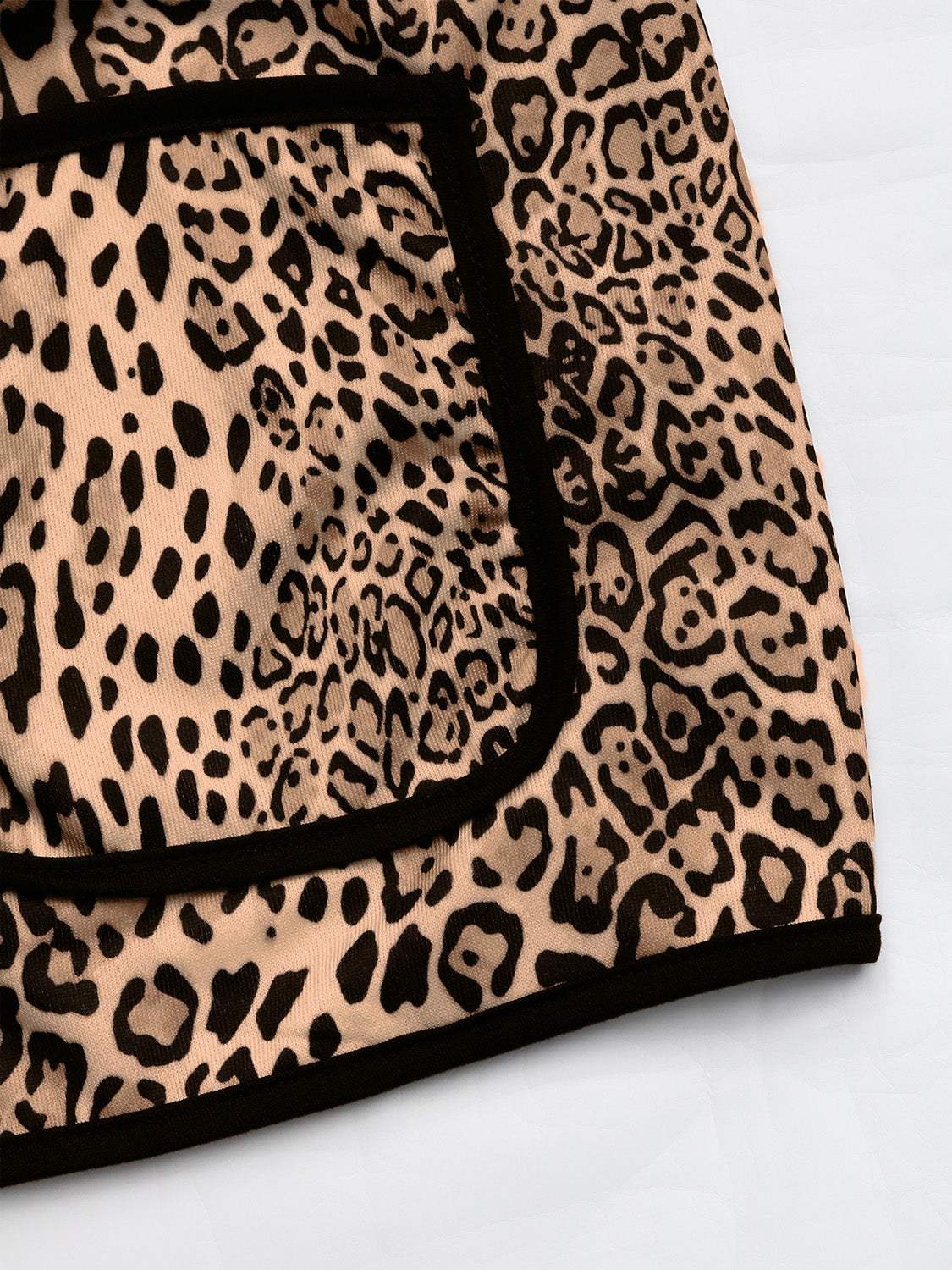 Perfee Leopard Open Front Long Sleeve Jacket - Trendsi - Flyclothing LLC