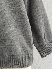 Embroidered Round Neck Dropped Shoulder Sweater - Trendsi