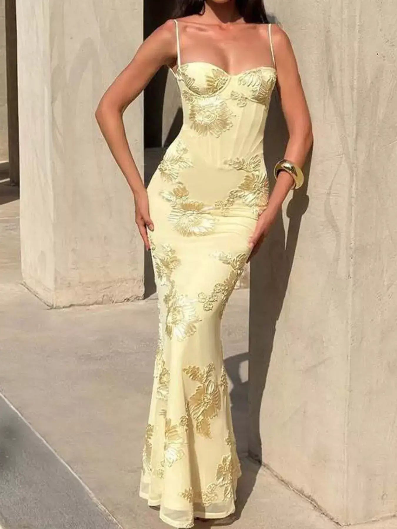 Sweetheart Neck Spaghetti Strap Maxi Dress - Trendsi - Flyclothing LLC