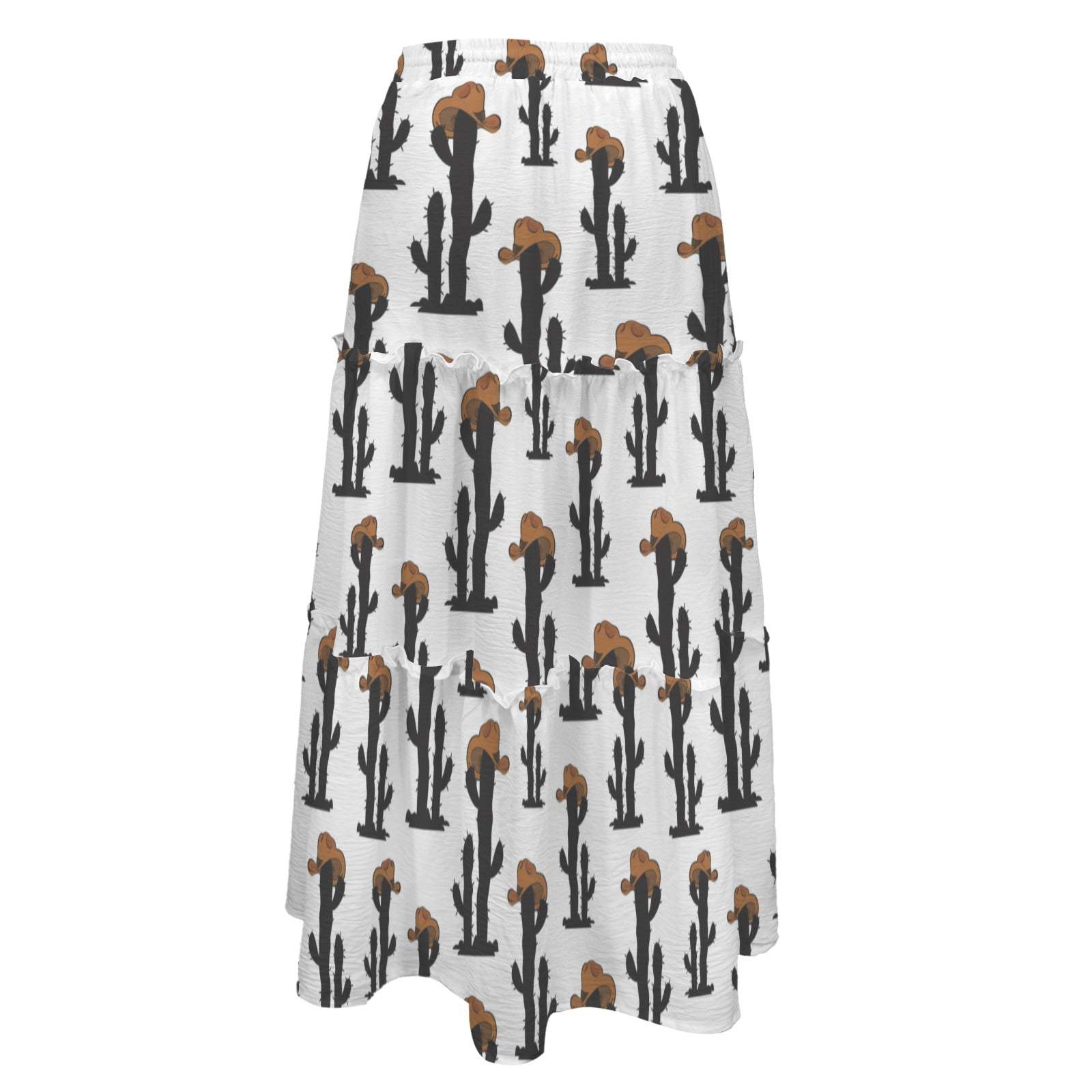 Baha Ranch Western Cactus Tiered Prairie Maxi Skirt - Baha Ranch Western Wear - Flyclothing LLC