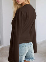 Full Size Long Sleeve Fitted T-Shirt Plus Size - Trendsi - Flyclothing LLC