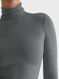 Turtleneck Long Sleeve T-Shirt - Trendsi - Flyclothing LLC
