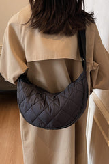 Plaid Quilted Adjustable Strap Crossbody Bag - Trendsi