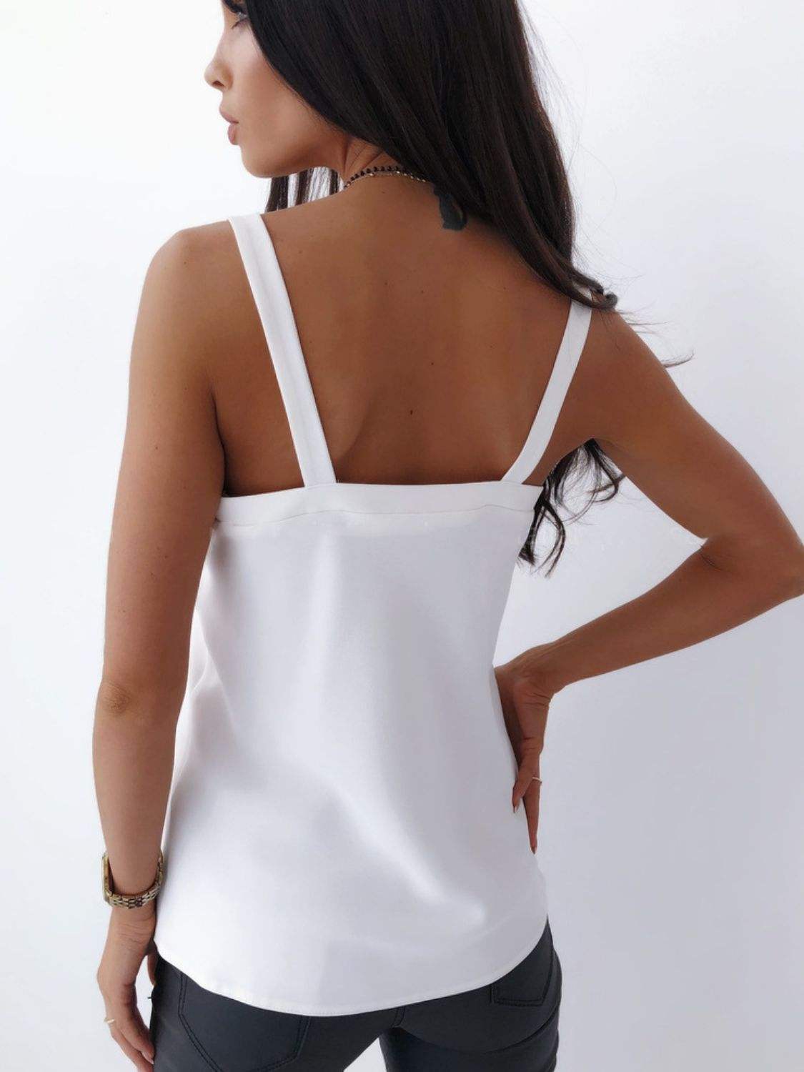 V-Neck Wide Strap Cami - Trendsi - Flyclothing LLC