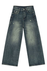 Men's Distressed Detail Wide Leg Jeans - Trendsi - Flyclothing LLC