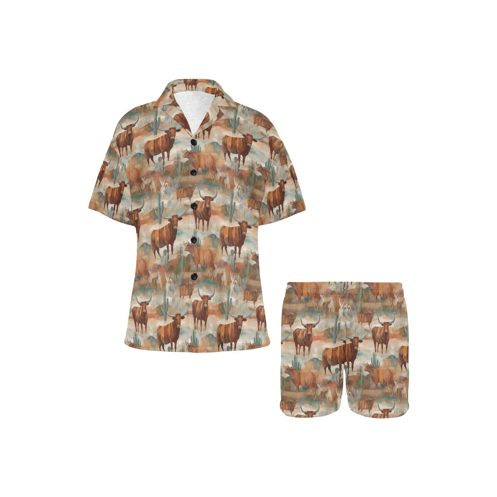 Baha Ranch Cattle Country Women's Western Pajama Set