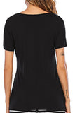 Pocketed Short Sleeve Top and Striped Pants Lounge Set - Trendsi